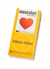 Презервативы с колечками и пупырышками Masculan Ribbed+Dotted - 10 шт. - Masculan - купить с доставкой в Петропавловске-Камчатском