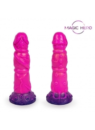 Розовый рельефный фантазийный фаллоимитатор - 20 см. - Bior toys - купить с доставкой в Петропавловске-Камчатском