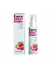 Съедобное согревающее массажное масло Love Me Tender Strawberry с ароматом клубники - 100 мл. - Love to Love - купить с доставкой в Петропавловске-Камчатском