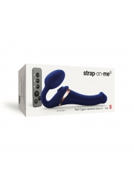 Синий безремневой страпон Multi Orgasm Size S с клиторальной стимуляцией - Strap-on-me - купить с доставкой в Петропавловске-Камчатском