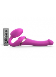 Ярко-розовый безремневой страпон Multi Orgasm Size S с клиторальной стимуляцией - Strap-on-me - купить с доставкой в Петропавловске-Камчатском
