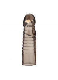 Дымчатая насадка-удлинитель Ribbed Realistic Penis Enhancing Sleeve Extension - 15,2 см. - BlueLine - в Петропавловске-Камчатском купить с доставкой