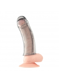 Текстурированная насадка на пенис Clear Textured Penis Enhancing Sleeve Extension - 16,5 см. - BlueLine - в Петропавловске-Камчатском купить с доставкой