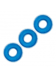 Комплект из трех голубых колец для эрекции 3-Pack Ultra-Stim Stretch Cock Rings - BlueLine - в Петропавловске-Камчатском купить с доставкой