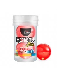 Лубрикант на масляной основе Hot Ball Plus с охлаждающе-разогревающим эффектом (2 шарика по 3 гр.) - HotFlowers - купить с доставкой в Петропавловске-Камчатском
