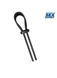 Черный ремень-лассо для усиления эрекции - Sex Expert - в Петропавловске-Камчатском купить с доставкой