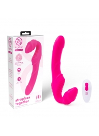 Розовый безремневой страпон на радиоуправлении Strapless Together - 22 см. - Together Toy - купить с доставкой в Петропавловске-Камчатском