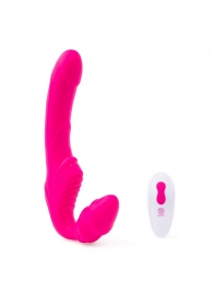 Розовый безремневой страпон на радиоуправлении Strapless Together - 22 см. - Together Toy - купить с доставкой в Петропавловске-Камчатском