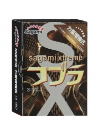 Суженные к основанию презервативы Sagami Xtreme COBRA - 3 шт. - Sagami - купить с доставкой в Петропавловске-Камчатском