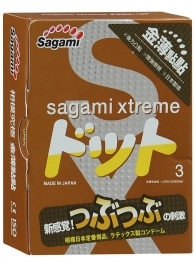 Презервативы Sagami Xtreme FEEL UP с точечной текстурой и линиями прилегания - 3 шт. - Sagami - купить с доставкой в Петропавловске-Камчатском