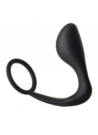 Черное эрекционное кольцо с анальной пробкой Anal Plug With Cockring - Dream Toys - в Петропавловске-Камчатском купить с доставкой