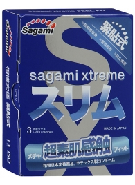 Розовые презервативы Sagami Xtreme FEEL FIT 3D - 3 шт. - Sagami - купить с доставкой в Петропавловске-Камчатском