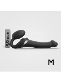Черный безремневой страпон Multi Orgasm Size M с клиторальной стимуляцией - Strap-on-me - купить с доставкой в Петропавловске-Камчатском