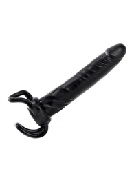 Чёрная насадка-фаллос для двойного проникновения INFLATABLE DILDO SLIM DONG  - 13,5 см. - Toyz4lovers - в Петропавловске-Камчатском купить с доставкой