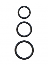 Набор из трех черных эрекционных колец Silicone 3-Ring Stamina Set - Pipedream - в Петропавловске-Камчатском купить с доставкой