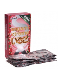 Презервативы Sagami Xtreme Strawberry c ароматом клубники - 10 шт. - Sagami - купить с доставкой в Петропавловске-Камчатском