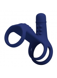 Синяя вибронасадка на пенис Vibrating Penis Sling - Baile - в Петропавловске-Камчатском купить с доставкой