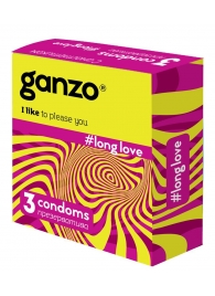 Презервативы с анестетиком для продления удовольствия Ganzo Long Love - 3 шт. - Ganzo - купить с доставкой в Петропавловске-Камчатском