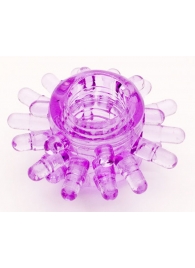 Фиолетовое гелевое эрекционное кольцо с шипиками - Toyfa Basic - в Петропавловске-Камчатском купить с доставкой
