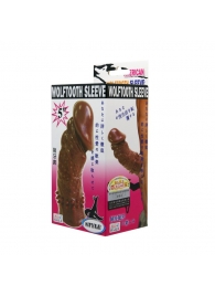 Коричневая насадка на пенис Wolftooth Sleeve - 13 см. - Baile - в Петропавловске-Камчатском купить с доставкой