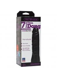 Насадка-фаллоимитатор для страпон-систем Vac-U-Lock CodeBlack 7 Inch Thin Dong - 18,3 см. - Doc Johnson - купить с доставкой в Петропавловске-Камчатском