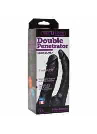 Черная насадка-фаллоимитатор для двойной стимуляции Double Penetrator - 16 см. - Doc Johnson - купить с доставкой в Петропавловске-Камчатском