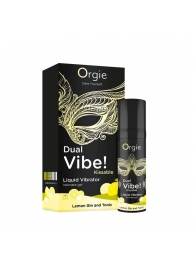 Съедобный жидкий вибратор Dual Vibe! со вкусом лимонного джина с тоником - 15 мл. - ORGIE - купить с доставкой в Петропавловске-Камчатском