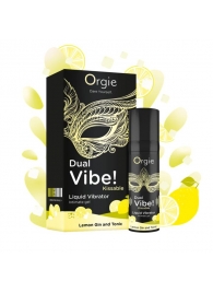 Съедобный жидкий вибратор Dual Vibe! со вкусом лимонного джина с тоником - 15 мл. - ORGIE - купить с доставкой в Петропавловске-Камчатском