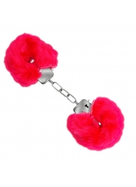 Красные меховые наручники Love с ключиками - Baile - купить с доставкой в Петропавловске-Камчатском