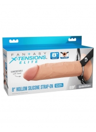 Полый страпон на ремнях 8’’ Hollow Silicone Strap-on - Pipedream - купить с доставкой в Петропавловске-Камчатском