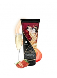 Массажный крем для тела с ароматом клубники и шампанского Sparkling Strawberry Wine - 200 мл. - Shunga - купить с доставкой в Петропавловске-Камчатском