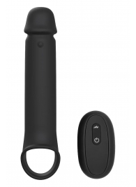 Черная насадка-удлинитель с вибрацией Vibrating Extender With Remote - Dream Toys - в Петропавловске-Камчатском купить с доставкой