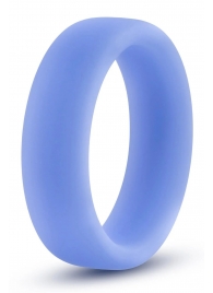 Голубое люминесцентное кольцо Silicone Glo Cock Ring - Blush Novelties - в Петропавловске-Камчатском купить с доставкой