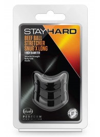 Черное эрекционное кольцо на мошонку Beef Ball Stretcher Snug X Long - Blush Novelties - в Петропавловске-Камчатском купить с доставкой