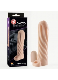 Телесная насадка-удлинитель Okoto со спиралевидным рельефом - 16 см. - Sitabella - в Петропавловске-Камчатском купить с доставкой