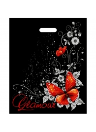 Черный пакет Glamour с вырубной ручкой (38х47 см) - Сима-Ленд - купить с доставкой в Петропавловске-Камчатском