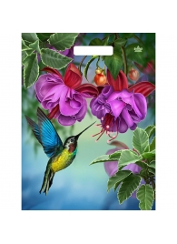 Пакет с принтом в виде колибри в цветах с вырубной ручкой (31х40 см) - Сима-Ленд - купить с доставкой в Петропавловске-Камчатском