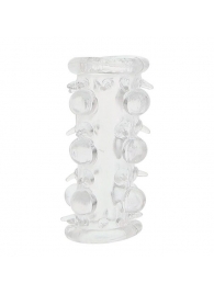 Прозрачная насадка на пенис с шипами и бугорками JELLY JOY LUST CLUSTER CLEAR - Dream Toys - в Петропавловске-Камчатском купить с доставкой