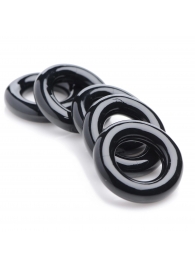 Комплект из 5 черных эрекционных колец для мошонки Ring Master Custom Ball Stretcher Kit - XR Brands - в Петропавловске-Камчатском купить с доставкой