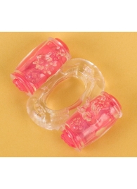 Прозрачное виброкольцо с двумя вибропульками - Toyfa Basic - в Петропавловске-Камчатском купить с доставкой