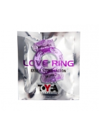 Фиолетовое виброкольцо с двумя вибропульками - Toyfa Basic - в Петропавловске-Камчатском купить с доставкой