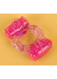 Фиолетовое виброкольцо с двумя вибропульками - Toyfa Basic - в Петропавловске-Камчатском купить с доставкой