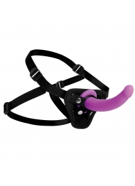Лиловый поясной страпон Navigator Silicone G-Spot Dildo with Harness - 17,8 см. - XR Brands - купить с доставкой в Петропавловске-Камчатском