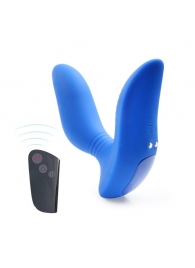Синий вибромассажер простаты 3,5’’ Remote Control Curve P-spot Massager - 12 см. - Erokay - в Петропавловске-Камчатском купить с доставкой