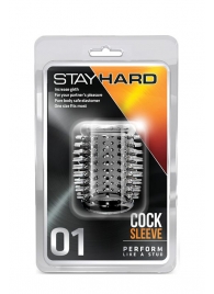 Прозрачная насадка с шипами STAY HARD COCK SLEEVE 01 CLEAR - Blush Novelties - в Петропавловске-Камчатском купить с доставкой