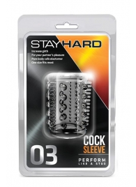 Прозрачная насадка с шипами и шишечками STAY HARD COCK SLEEVE 03 CLEAR - Blush Novelties - в Петропавловске-Камчатском купить с доставкой