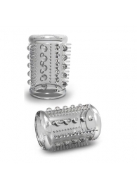 Прозрачная насадка с шипами и шишечками STAY HARD COCK SLEEVE 03 CLEAR - Blush Novelties - в Петропавловске-Камчатском купить с доставкой