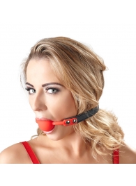 Силиконовый кляп-шар на чёрных ремешках Red Gag silicone - Orion - купить с доставкой в Петропавловске-Камчатском