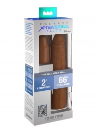 Коричневая насадка на член 2  Silicone X-tension - 20,3 см. - Pipedream - в Петропавловске-Камчатском купить с доставкой