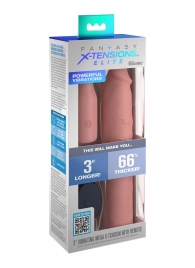 Телесная вибронасадка на член 3  Vibrating Mega X-tension with Remote - 22,9 см. - Pipedream - в Петропавловске-Камчатском купить с доставкой